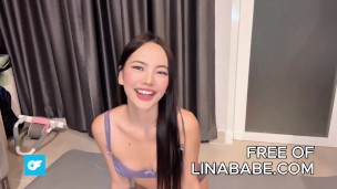 Sexy Yoga With Asian Teen in Lingerie